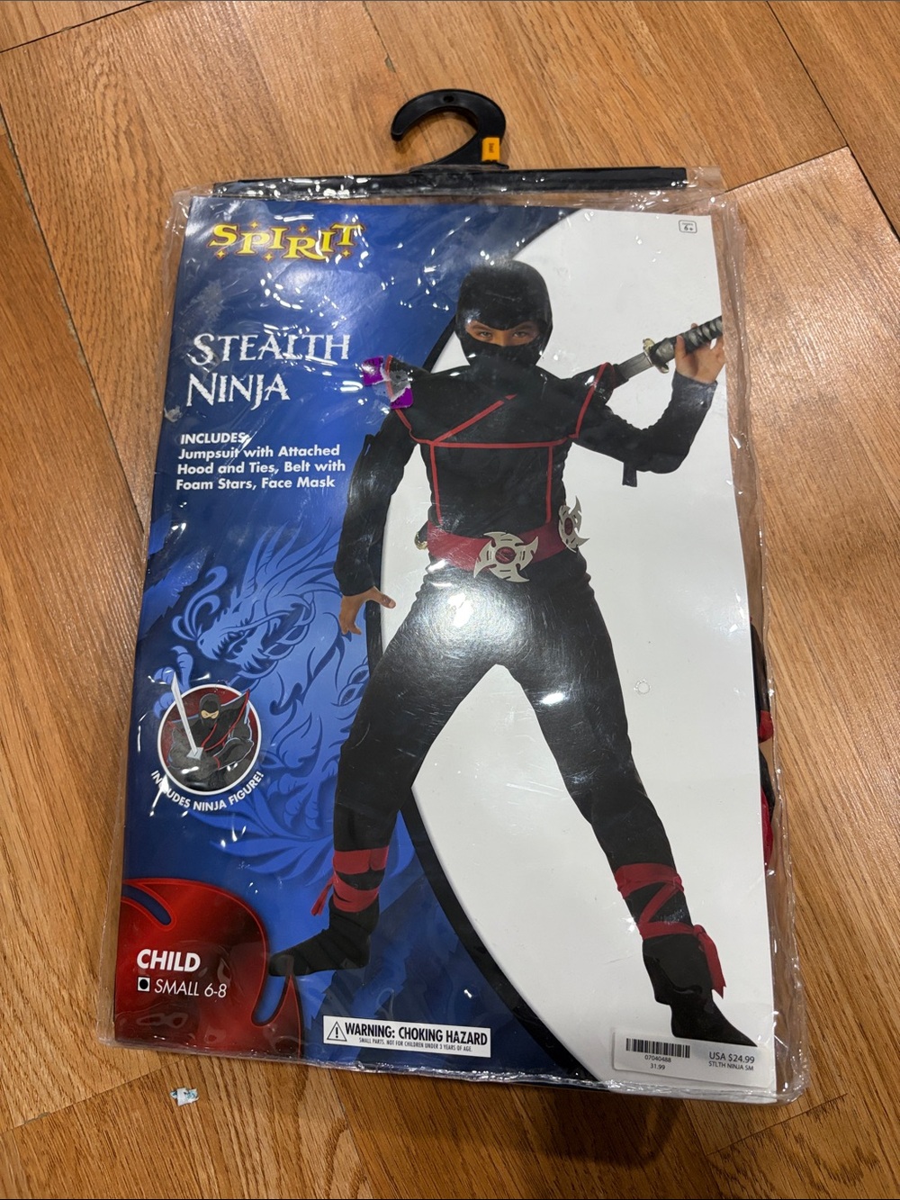 Spirit Stealth Ninja Kids Costume - Black with Red Accents